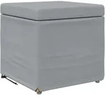 Hellgrauer Hocker 41 x 41 x 40 cm Stoff und laminiertes Holz Modell Apex Design Plus
