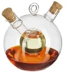 Relaxdays Essig- und &Ouml;lspender, 2 in 1, &Ouml;lflasche mit Korken, Essig und &Ouml;l in