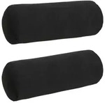 vidaXL Bolsterkissen 2 St&uuml;ck Schwarz &Oslash; 25 x 70 cm Cordstoff