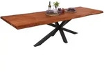 M&ouml;belliebling Esstisch Baumkante Akazie nuss 140 (220) x 90 cm Spider-Gestell