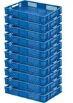 BRB 10 Stapelkorb / Euroboxen, LxBxH 600 x 400 x 90 mm, lebensmittelecht, blau