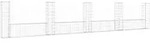 vidaXL Gabionenkorb U-Form mit 5 S&auml;ulen Eisen 500x20x100 cm