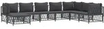 vidaXL 8-tlg. Garten-Lounge-Set mit Kissen Anthrazit Stahl