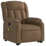 vidaXL Massagesessel mit Aufstehhilfe Braun Stoff