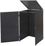 Proregal M&uuml;lltonnenverkleidung | HxBxT 110x65x66 cm | Poly-Rattan 120l |...