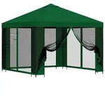 vidaXL Garten Pavillon mit Seitenw&auml;nden 3 x 3 m Gr&uuml;n
