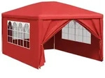 vidaXL Party-Zelt 400 x 300 x 255 cm Rot PE und Stahl