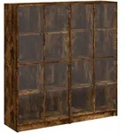 vidaXL B&uuml;cherschrank mit T&uuml;ren R&auml;uchereiche 136x37x142cm Holzwerkstoff