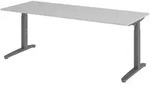 b&uuml;m&ouml; manuell h&ouml;henverstellbarer Schreibtisch 200x80 in grau, Gestell in...