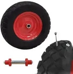 Baumarktplus Schubkarrenrad pannensicher Vollgummi 4.80/4.00-8 rot/schwarz + Achse