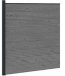 vidaXL zaunset 175 x 186 cm WPC und Aluminium Grau