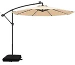 COSTWAY Ampelschirm mit Sands&auml;cken, &Oslash;300cm, 40 Solar-LEDs & Kurbel, Garten,...
