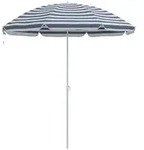 vidaXL Strandschirm mit Aluminiummast Blau & Wei&szlig; 300 cm