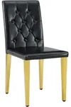 STILVORA Esszimmerst&uuml;hle 4er-Set PU-Leder Schwarz/Gold mit Metallbeinen,...