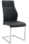 STILVORA Esszimmerst&uuml;hle 2er-Set PU-Leder Schwarz/Silber 100 cm, hohe...