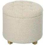 HOMCOM - Sitzhocker - &Oslash;45 x 41H cm - wei&szlig;