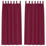 vidaXL Verdunkelungs-Vorh&auml;nge mit Ringen 2 pcs Weinrot 225 x 140 cm
