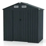 COSTWAY Metall Gartenhaus 182x129x197cm, 3,25m3 abschlie&szlig;barer Schuppen mit