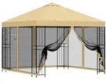 vidaXL Garten Pavillon mit Seitenw&auml;nden 3 x 3 m Creme