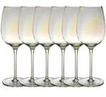 Intirilife 6x Wein Glas mit Regenbogen Schimmer und Wellenform - 440 ml -...