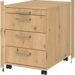 b&uuml;m&ouml; Rollcontainer mit Schubladen, Container abschlie&szlig;bar aus Holz in...