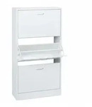 Relaxdays Schuhschrank, HxBxT: 113 x 60 x 24 cm, f&uuml;r 18 Paar, 3 Klappen, schmaler