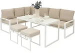 Aluminium 5-teiliges Ecksofa-Set - Wei&szlig;