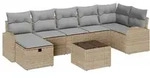vidaXL Garten-Sofa-Set 8 pcs Beige und Hellgrau 289 x 124 x 85 cm