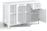 OKWISH Sideboard MDF Wei&szlig; mit klapp- und ausziehbarer Tischplatte,