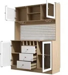 STILVORA Hochschrank MDF/Glas Wei&szlig; 140x40x185,7 cm mit LED, Weinregal,...