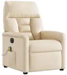 vidaXL Massagesessel Elektrisch Beige Mikrofasergewebe