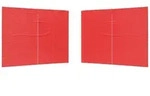 vidaXL Partyzelt-Seitenteil 2 Stk. 300 x 195 cm Rot PE und Stahl