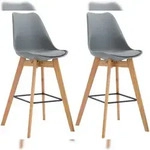 CLP 2er Set Barhocker Metz Kunststoff natura/grau
