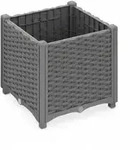 Relaxdays Pflanzk&uuml;bel, Rattan-Optik, HBT: 38x40x40 cm, Garten, Balkon & Terrasse,