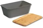 KESPER Brotbox, Kunststoff (PP), grau, FSC 14.5x34.5x20cm