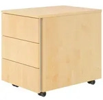 b&uuml;m&ouml; lite Rollcontainer mit Schubladen, Container aus Holz in Ahorn -...
