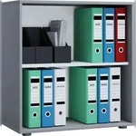 VCM B&uuml;roregal & B&uuml;cherregal Lona Grau B. 70 x H. 74 x T. 37 cm