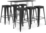 vidaXL 7-tlg. Bar-Set Schwarz