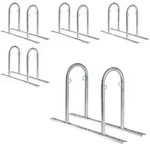 Baumarktplus 5 x Fahrradanlehnb&uuml;gel 140 x 88 cm Stahl feuerverzinkt &Oslash; 50 mm grau