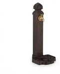 Relaxdays Standbrunnen antik, mit Wasserhahn & Becken, HxBxT: 77x29x33,5 cm,