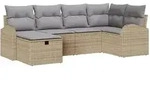 vidaXL Garten-Sofa-Set 6 pcs Beige und Hellgrau 234 x 124 x 85 cm
