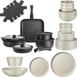 TecTake GmbH tectake K&uuml;chenstarterset f&uuml;r 6 Personen mit Geschirr, T&ouml;pfen etc. 