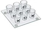 Relaxdays Tic Tac Toe Trinkspiel, f&uuml;r Erwachsene, 2 Personen, 9 Schnapsgl&auml;ser, JGA,