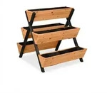 Relaxdays Vertikalbeet, Holz, HxBxT: 82 x 75 x 90 cm, Hochbeet mit 5 K&auml;sten,