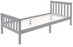 ML-Design Holzbett 90x200 cm Hellgrau &ndash; Kiefernholz Massivholzbett mit...