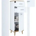 VCM Kommode & Sideboard Dalosa Wei&szlig; / Honig-Eiche H. 97 x B. 32 x T. 28 cm