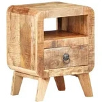 vidaXL Nachttisch 30x30x41 cm Raues Mangoholz