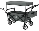 Hauki Bollerwagen XXL faltbar Grau &ndash; Handwagen mit Dach & Tasche, klappbar zum