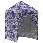 vidaXL Pop-up Pavillon mit 4 Seitenw&auml;nden 2 x 2 m Blaue Camouflage
