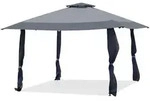 COSTWAY Pavillon 4x4m, Pop-up, Doppeldach, Tasche & Rollen, wasserdicht,...